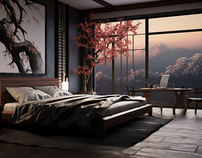 3D Bed Room Wall -Architectural Visuals