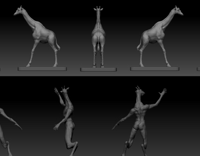 Giraffe / Giraffe man Zbrush sculpt
