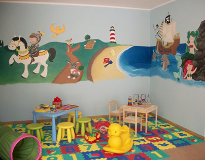 playroom mural @ residence hotel neri