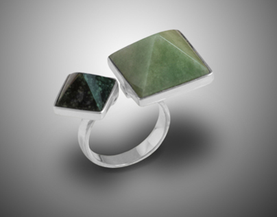 Jade-Silver Rings-Product Photography