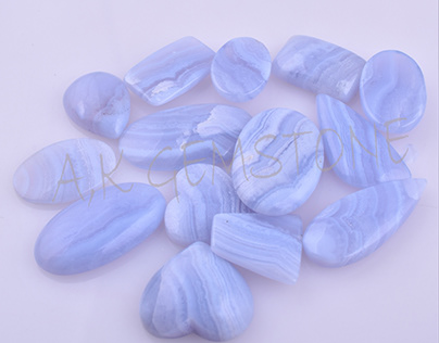 Free Size Natural Blue Lace Smooth Mix Shape Cabochon