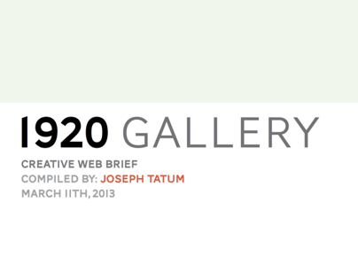Web Brief: 1920 Gallery