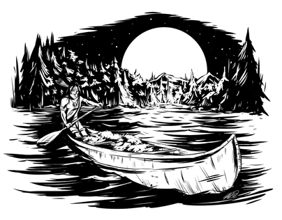 Boy Scouts of America - Canoe Illustration