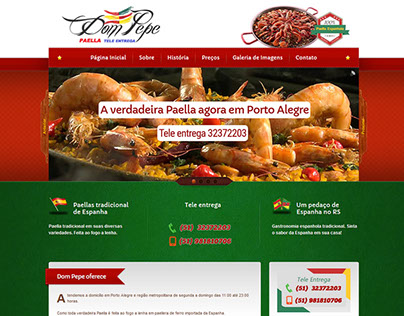 Site para o restaurante de comida Espanhola Dom Pepe.