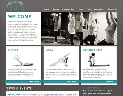 Tonic Yoga and Pilates Website