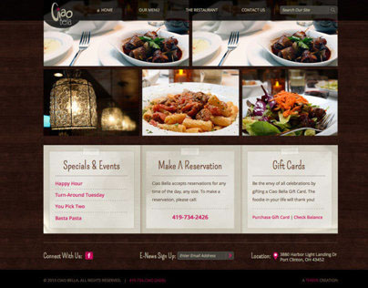 Ciao Bella Restaurant Website