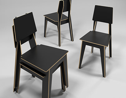 Stackable plywood chair