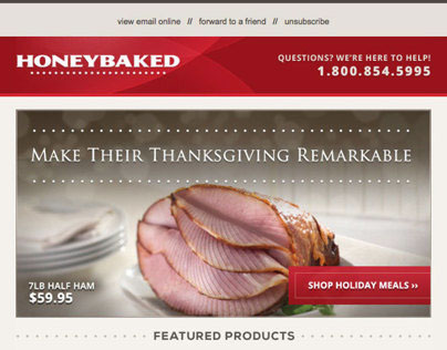 HoneyBaked Ham Email Marketing Thanksgiving 2013