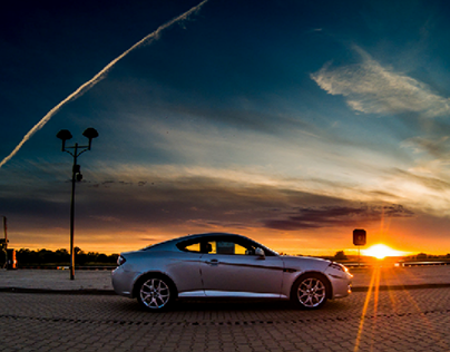 Hyundai Coupe at sunset
