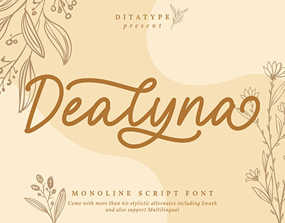 Dealyna - Monoline Script Font
