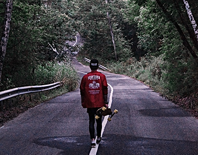 Forest and longboard