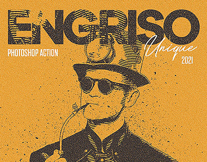 Engriso Photoshop Action - Engrave and Risograph