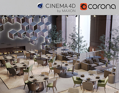 Corona - C4D Scene files - Luxury Restaurant Interior