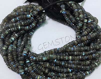Natural Labradorite Faceted Tyre Heishi Gemstone Beads