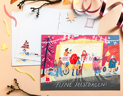 Christmas Card - Oliebollenkraam