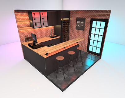 Kitchen design an area of 6 square meters