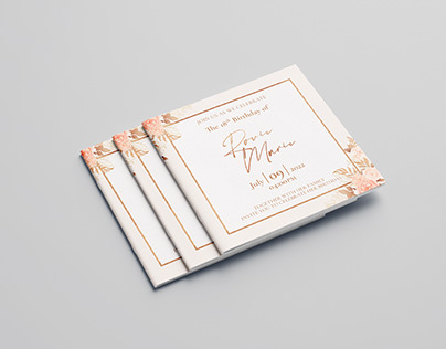 Floral Rustic Booklet Style Invitation