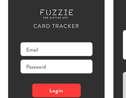 Fuzzie Card Tracker iOS app Wireframes