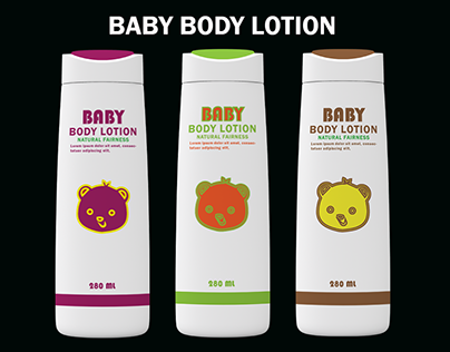 Baby Lotion Label Design.