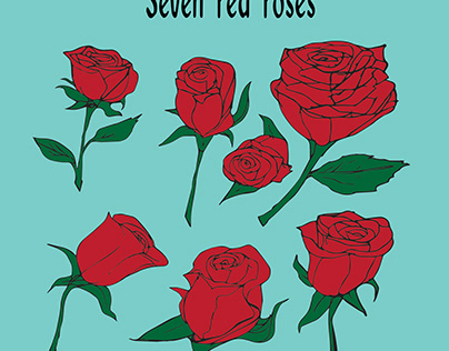 seven red roses