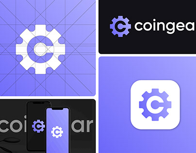 C letter and Gear icon combination logo designs