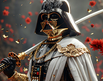 Darth Vader / Golden Samurai Emperor / AI Concept Art