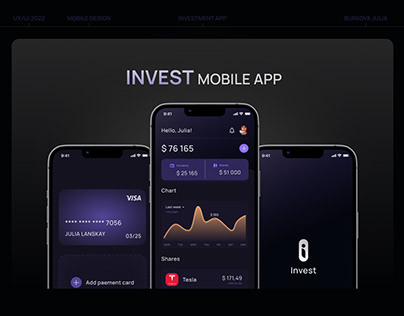 UX/UI design - Mobile App for Investments