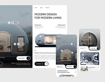 Concept Design. Website. Onco Capsule Houses