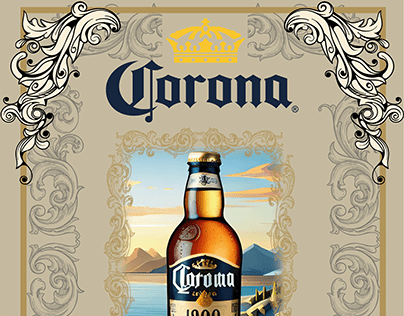 Corona Beer Adverstising poster with ambience of 1900s