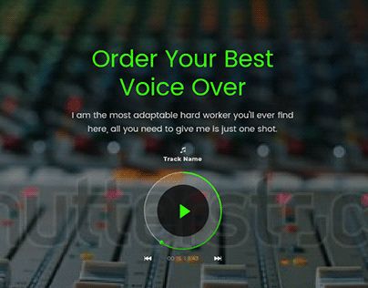 Landing page for a voice over servises