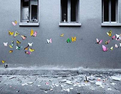 Died city, living butterflies