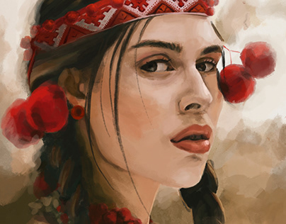 sketch Ukrainian girl