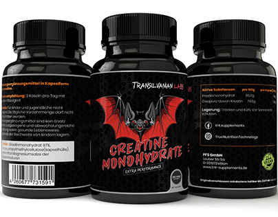 Creatine Monohydrate supplement label design