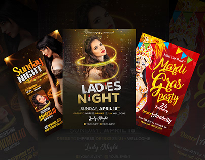 Night Club Event Party Poster, Flyer Design