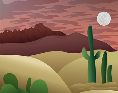 Desert life with Adobe Illustrator