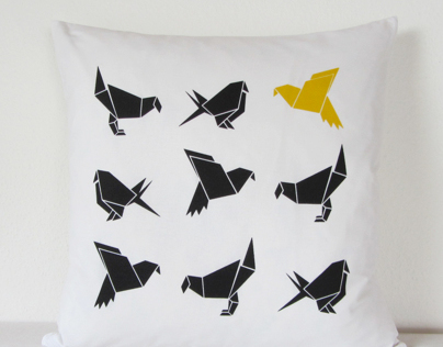 Pillow – Origami Birds