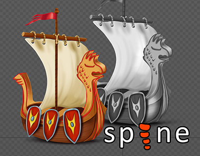 Ship Spine 2d animation
