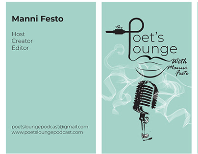 Poet's Lounge Podcast Logo and Business Cards