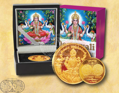 Odyssey Mint - Deepavali Lakshmi Pure Gold Coin