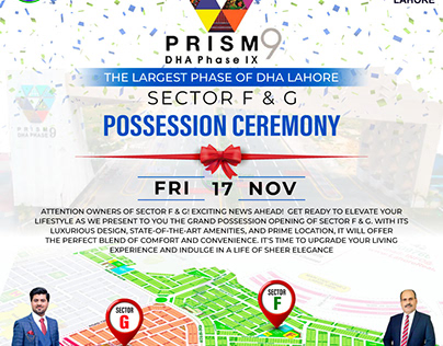 DHA Lahore Phase 9 Prism Possession Ceremony Banner