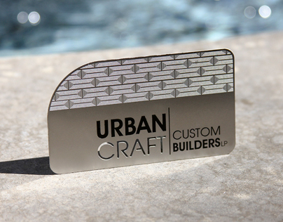 Urban Craft Metal Business Card With Etched Pattern