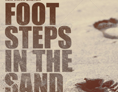 Footsteps in the Sand Church Flyer Template