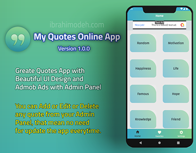 My Quotes Online App with Admin Panel and Admob ads