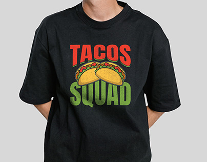 Tacos t-shirt design with free mockup | Free mockup