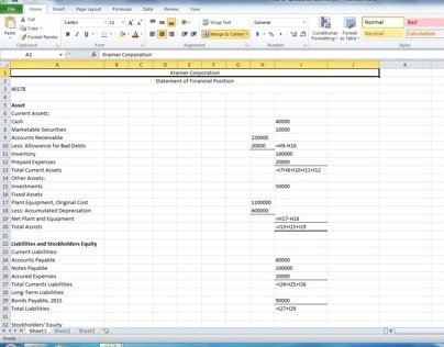 Excel example (accounting)