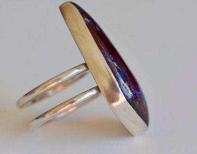 Opal 2 band ring