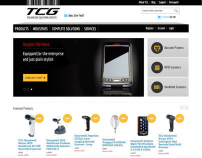 TCG Barcode - Magento e-commerce site design