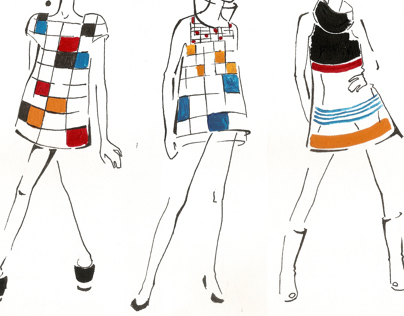 Fashion Illustration of 60's