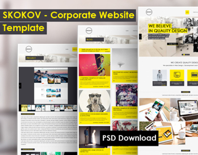 SKOKOV - Free Corporate Web Design Template PSD