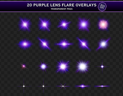 Purple Lens Flare Overlays Transparent PNGs